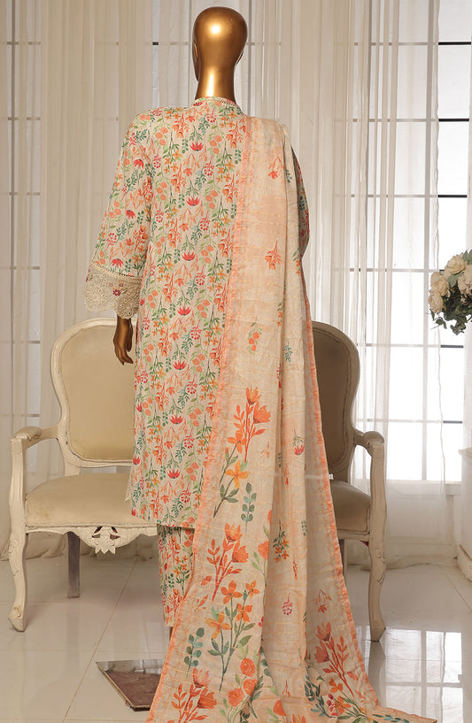 Bin Saeed Chikankari Stitched 3 Piece Suit - D-12 - BS25WNWC - Off White - Summer Collection