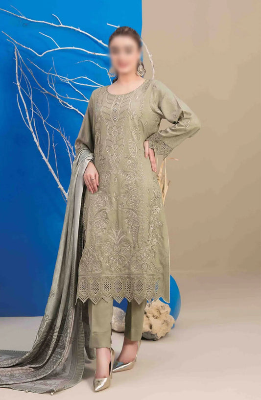 Mehlika Embroidered Leather Peach Collection - D 1334