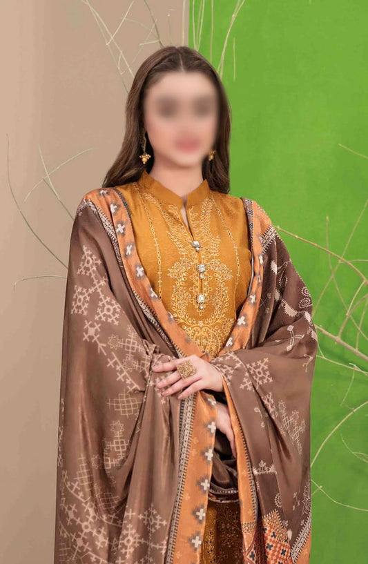 Mehlika Embroidered Leather Peach Collection - D 1335