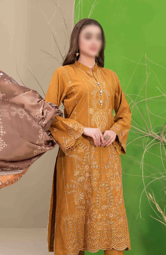 Mehlika Embroidered Leather Peach Collection - D 1335