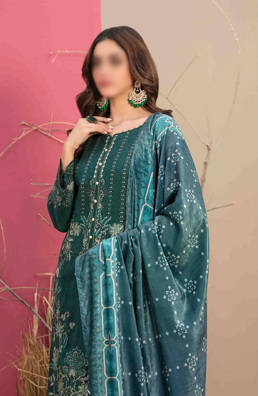 Mehlika Embroidered Leather Peach Collection - D 1336