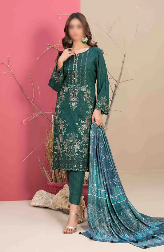 Mehlika Embroidered Leather Peach Collection - D 1336