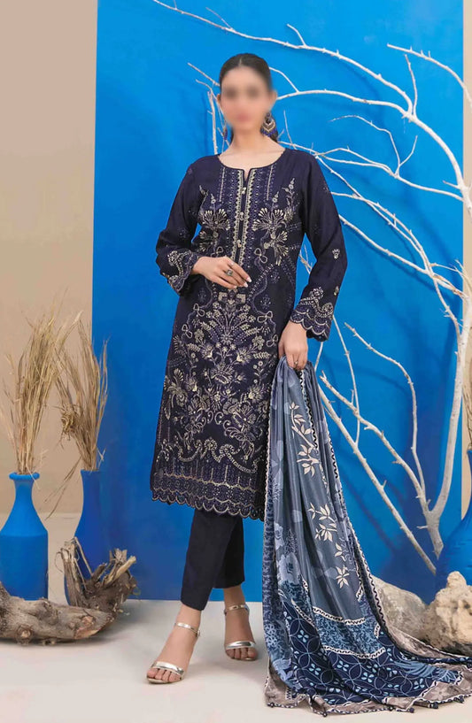 Mehlika Embroidered Leather Peach Collection - D 1337