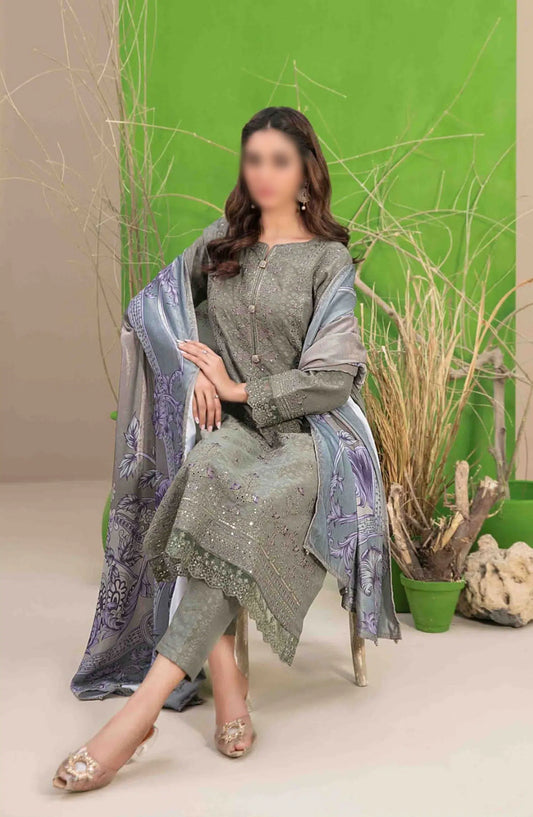 Mehlika Embroidered Leather Peach Collection - D 1338