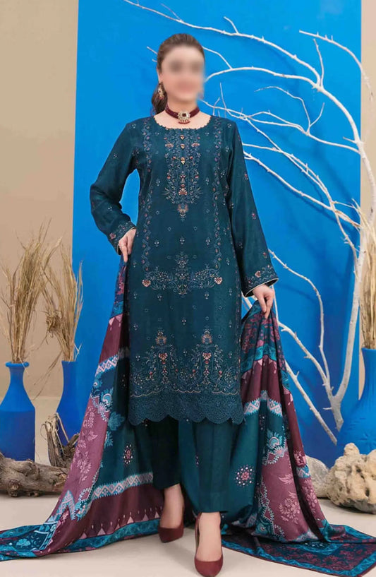 Mehlika Embroidered Leather Peach Collection - D 1339