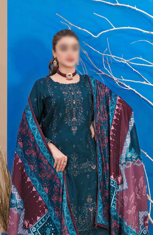 Mehlika Embroidered Leather Peach Collection - D 1339