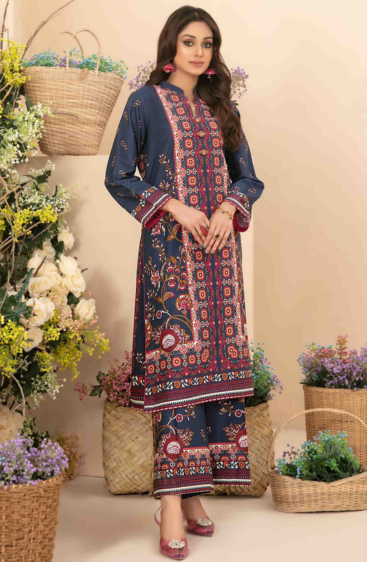 Minel by Tawakkal Fabric Printed Lawn Stitched 2 Piece Suit - D-1445 - TF25MLP - Blue - Summer Collection