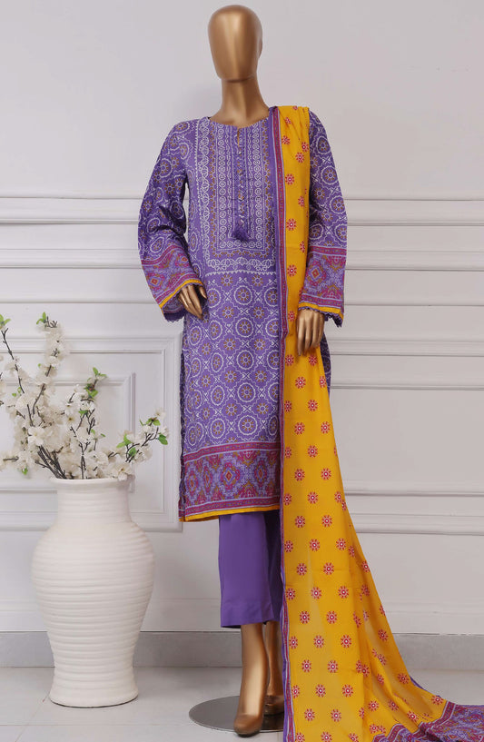 Sadabahar Printed Lawn Stitched 3 Piece Suit - D-14 - SBD25PLCV4 - Purple - Summer Collection