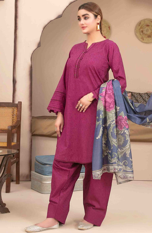 Pushpa by Tawakkal Fabric Printed Lawn Stitched 3 Piece Suit - D-1536 - TF25PS - Magenta - Summer Collection