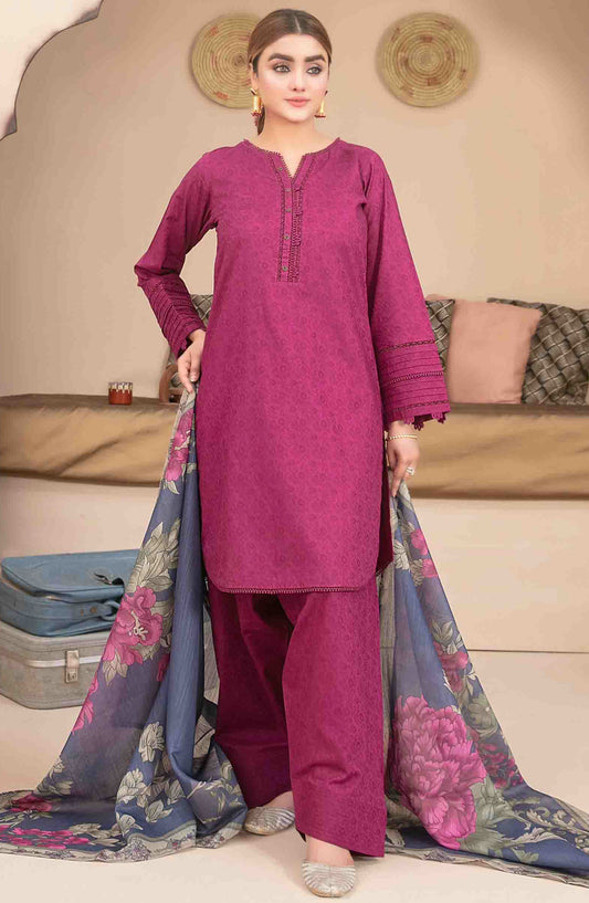 Pushpa by Tawakkal Fabric Printed Lawn Stitched 3 Piece Suit - D-1536 - TF25PS - Magenta - Summer Collection