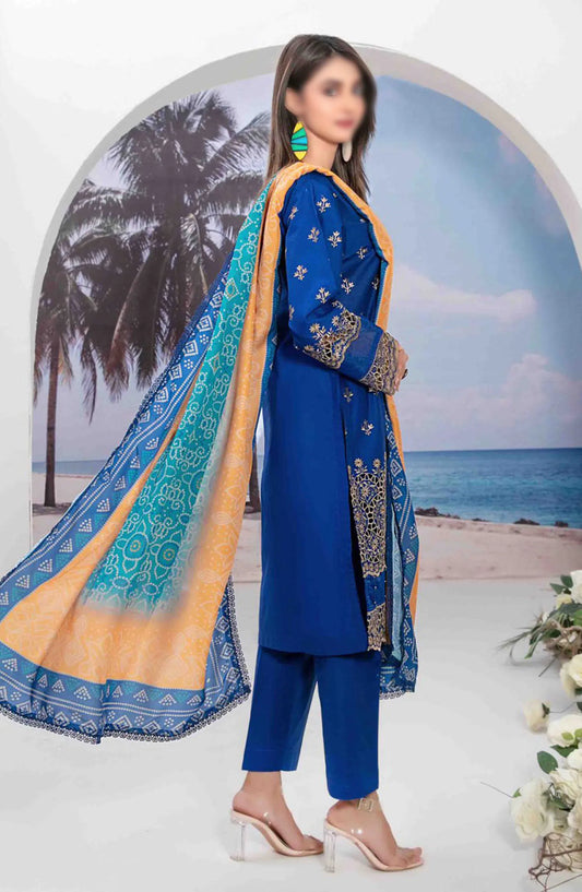 Zeyda - Stitched Schiffli Lawn Collection Vol 01 2024 - D 1838