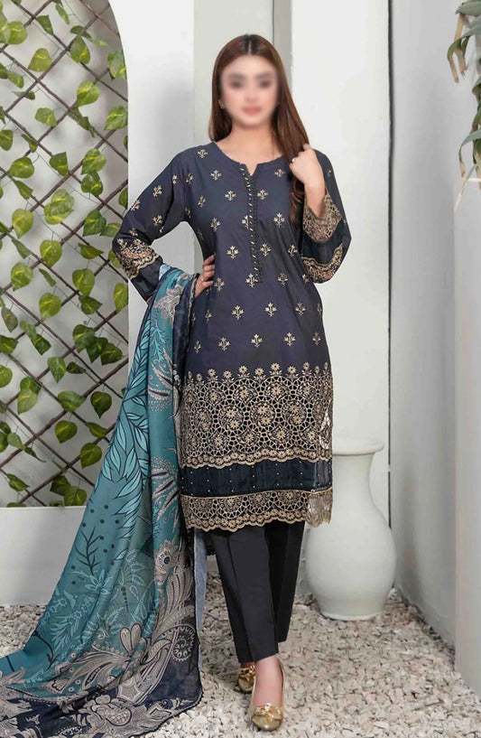 Zeyda - Stitched Schiffli Lawn Collection Vol 01 2024 - D 1839