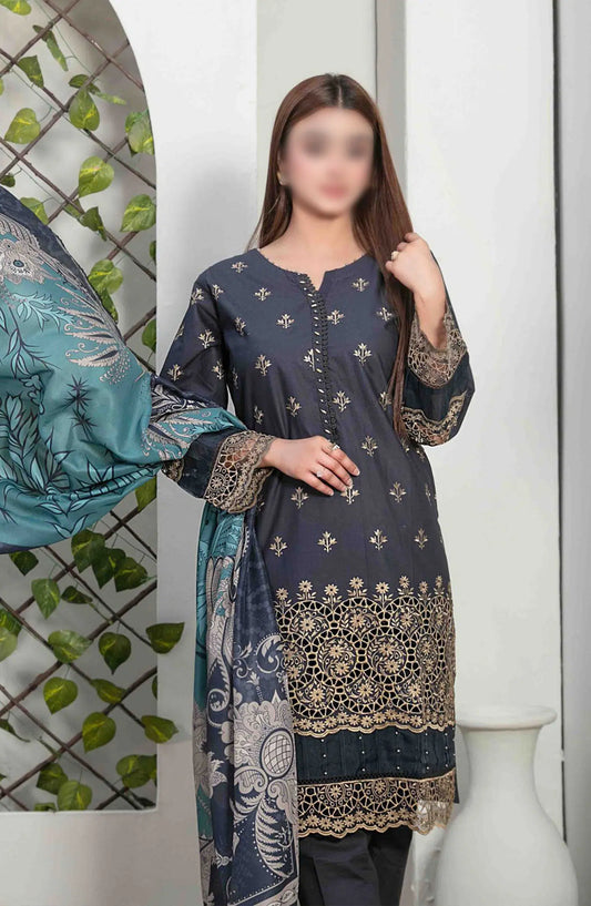 Zeyda - Stitched Schiffli Lawn Collection Vol 01 2024 - D 1839