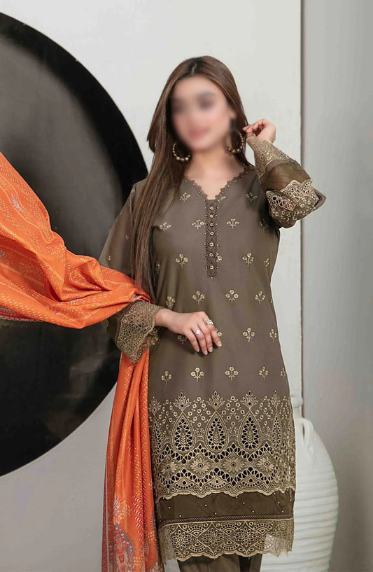 Zeyda - Stitched Schiffli Lawn Collection Vol 01 2024 - D 1843