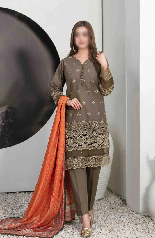 Zeyda - Stitched Schiffli Lawn Collection Vol 01 2024 - D 1843