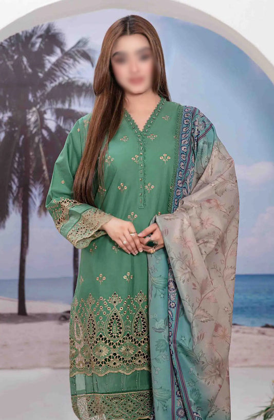 Zeyda - Stitched Schiffli Lawn Collection Vol 02 2024 - D 1848