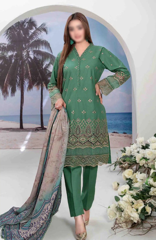 Zeyda - Stitched Schiffli Lawn Collection Vol 02 2024 - D 1848