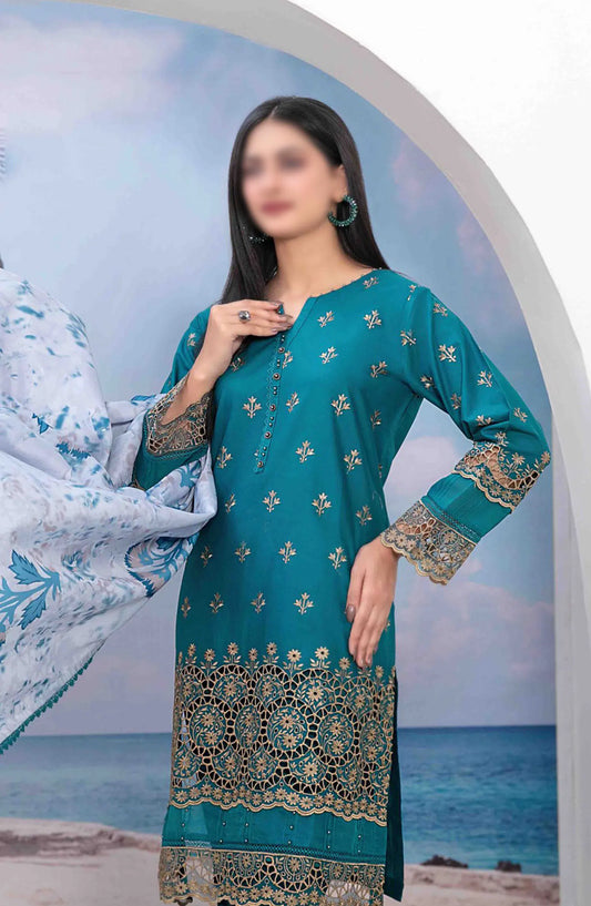 Zeyda - Stitched Schiffli Lawn Collection Vol 02 2024 - D 1849