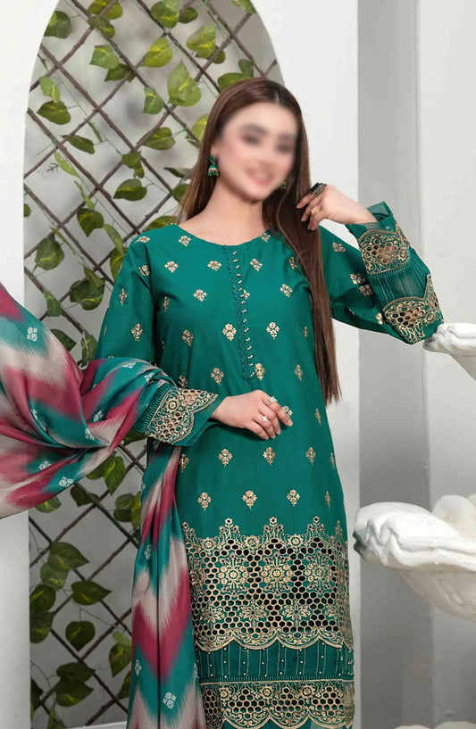 Zeyda - Stitched Schiffli Lawn Collection Vol 02 2024 - D 1852