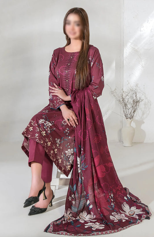 Pari Naaz - Embroidered Digital Printed Lawn Collection - D-2046