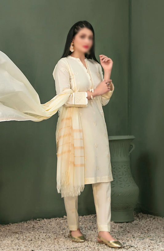 Clemira - Stitched Embroidered Cotton 3pcs Collection 2024 - D 2067