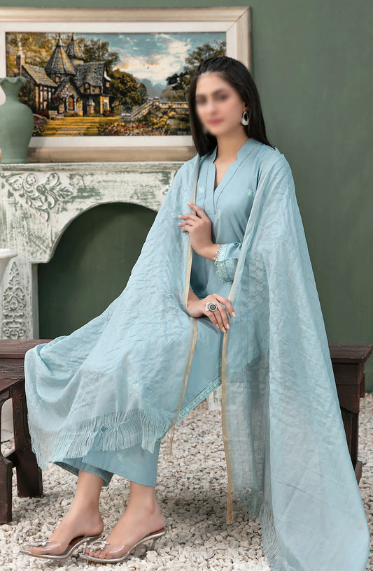 Clemira - Stitched Embroidered Cotton 3pcs Collection 2024 - D 2069