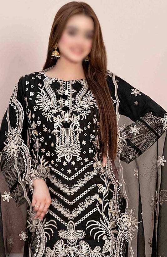 LEMA Fancy Heavy Embroidered Lawn Collection 2024 - D 2168