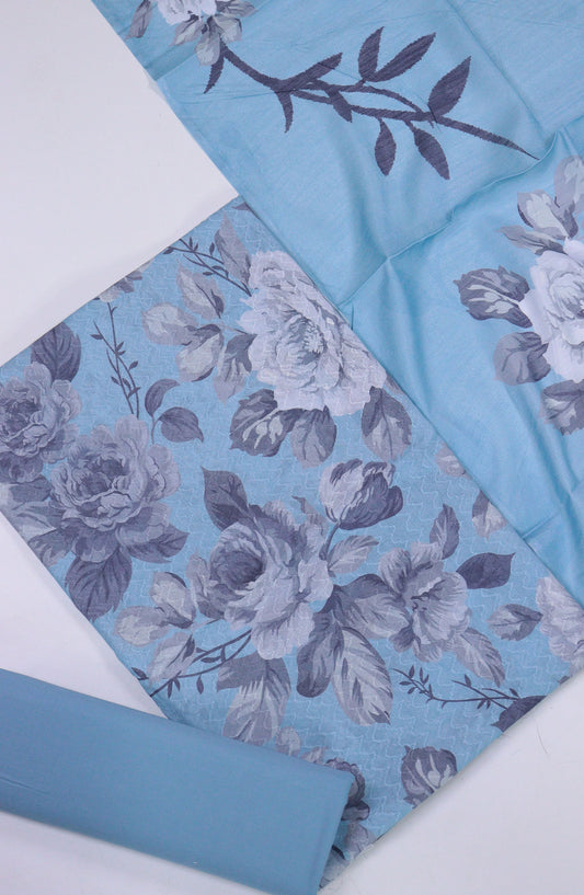 Maya by Amna Khadija Printed Lawn Unstitched 3 Piece Suit - D-21 - AM25MPPSL - Blue - Summer Collection