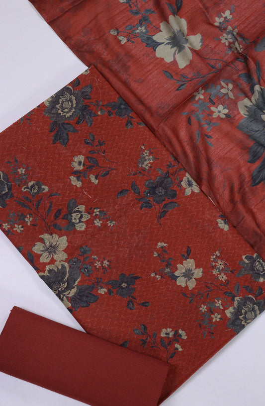 Maya by Amna Khadija Printed Lawn Unstitched 3 Piece Suit - D-25 - AM25MPPSL - Red - Summer Collection
