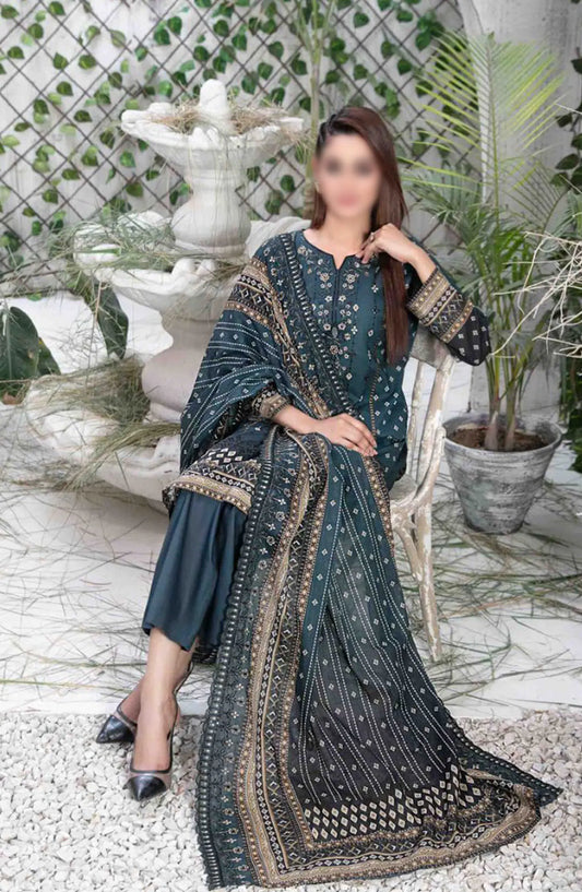 BADEAH Embroidered Digital Printed Lawn Collection 2024 - D-2612