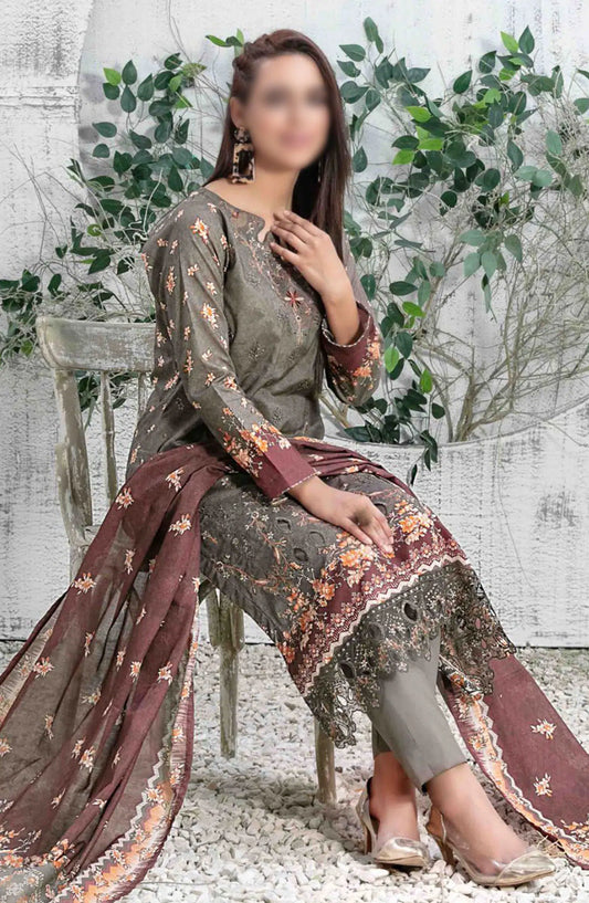 BADEAH Embroidered Digital Printed Lawn Collection 2024 - D-2618