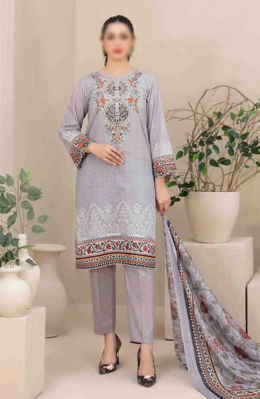 Ahava - Stitched Embroidered Digital Lawn Collection - D 2677