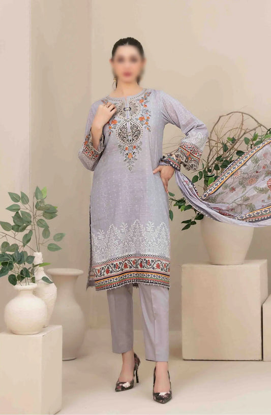 Ahava - Stitched Embroidered Digital Lawn Collection - D 2677