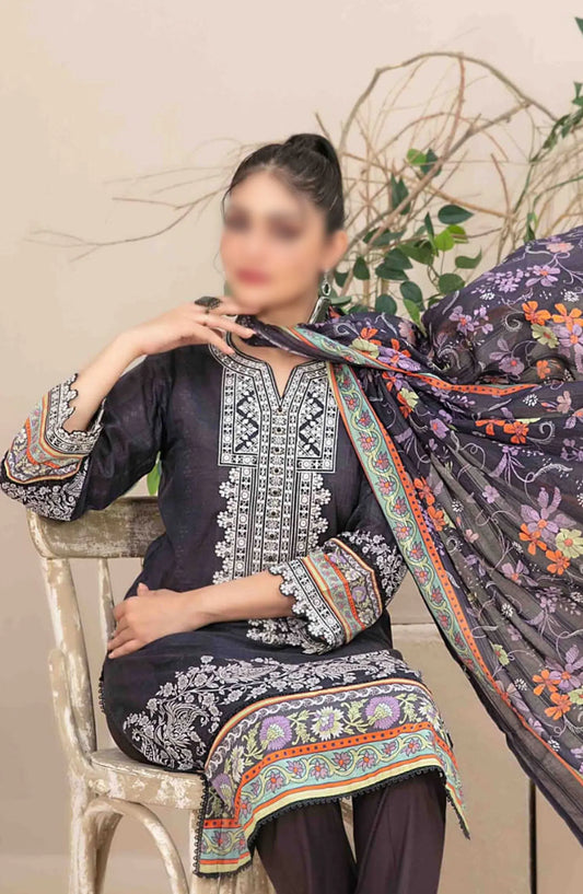 Ahava - Stitched Embroidered Digital Lawn Collection - D 2681