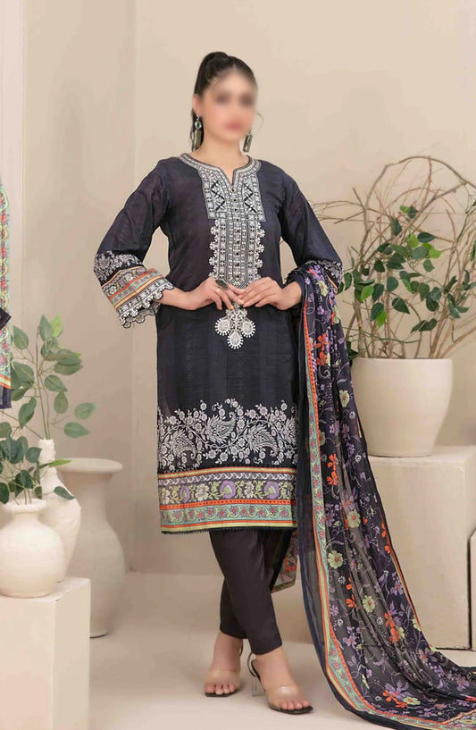 Ahava - Stitched Embroidered Digital Lawn Collection - D 2681