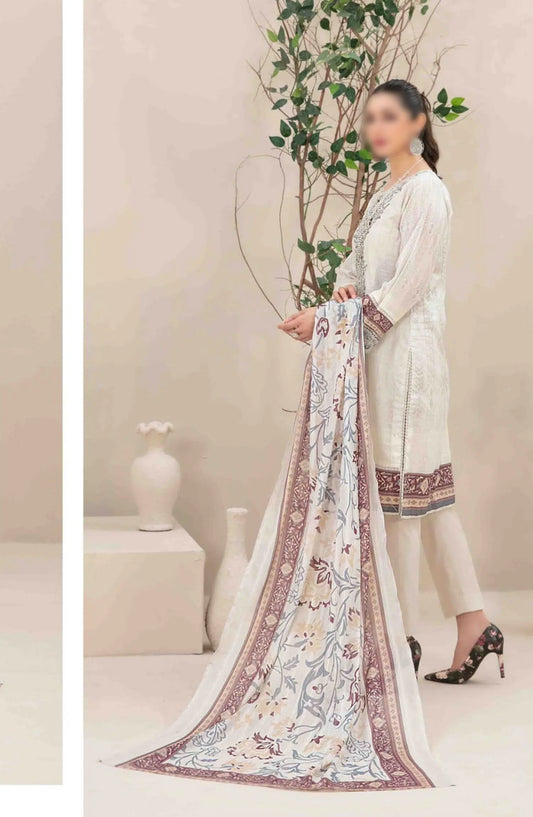 Ahava - Stitched Embroidered Digital Lawn Collection - D 2682