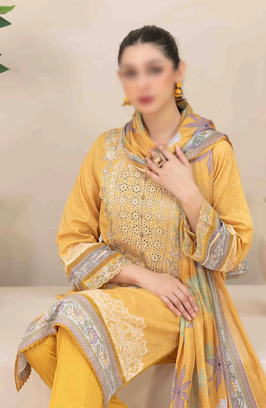 Ahava - Stitched Embroidered Digital Lawn Collection - D 2684