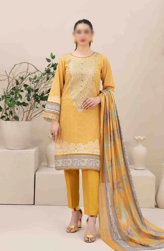 Ahava - Stitched Embroidered Digital Lawn Collection - D 2684