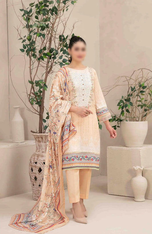 Ahava - Stitched Embroidered Digital Lawn Collection - D 2686
