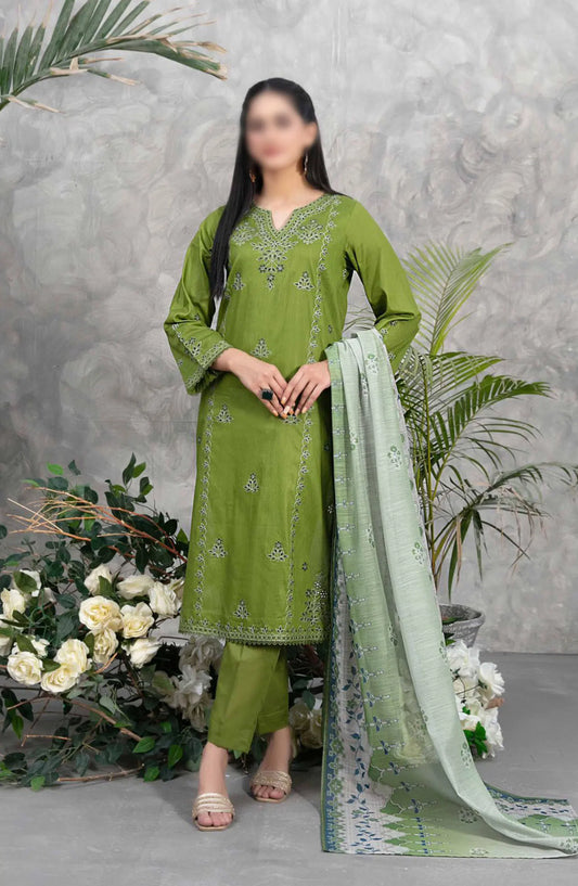 Aarah - Stitched Fancy Embroidered Lawn 3pcs Collection - D 2827