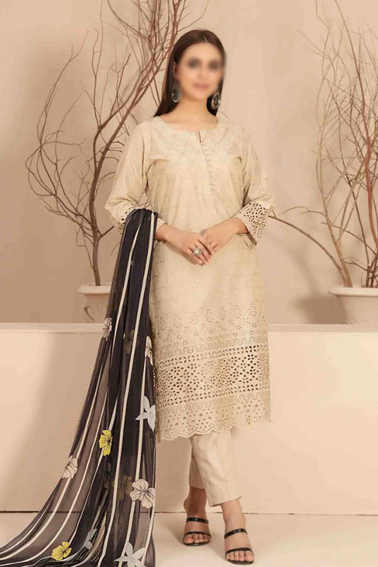 Daiba - Fancy Schiffli Lawn Collection - D 2878