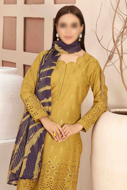 Daiba - Fancy Schiffli Lawn Collection - D 2879