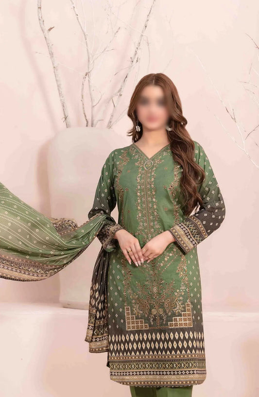 Sevil Vol I - Embroidered Digital Lawn Collection - D-2898