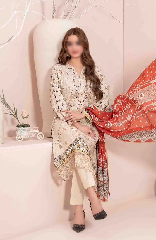 Sevil Vol I - Embroidered Digital Lawn Collection - D-2901