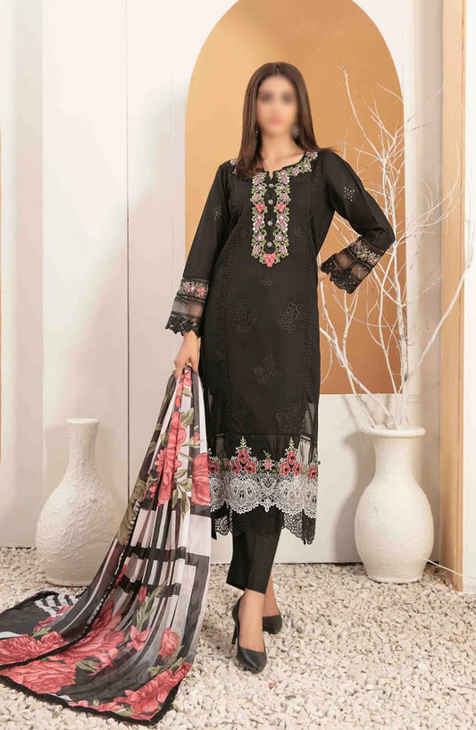 OLENA Fancy Heavy Embroidered Lawn Collection 2024 - D 3085