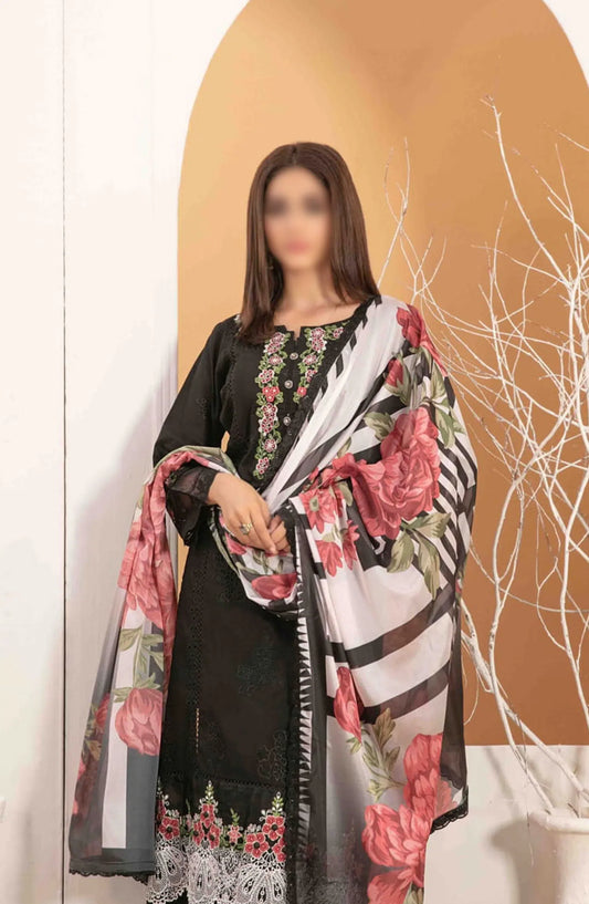 OLENA Fancy Heavy Embroidered Lawn Collection 2024 - D 3085