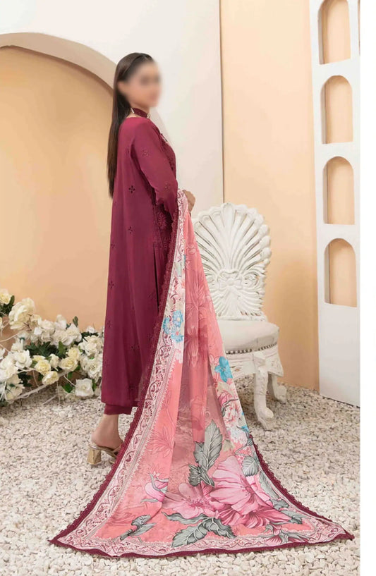 OLENA Fancy Heavy Embroidered Lawn Collection 2024 - D 3086