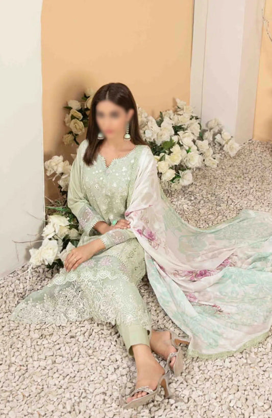 OLENA Fancy Heavy Embroidered Lawn Collection 2024 - D 3087