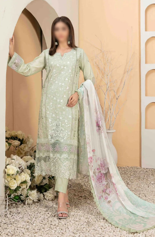 OLENA Fancy Heavy Embroidered Lawn Collection 2024 - D 3087