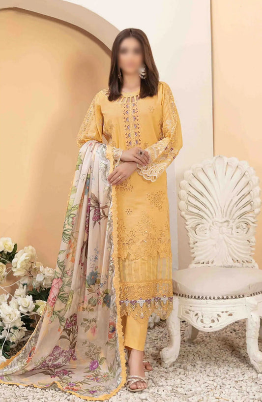 OLENA Fancy Heavy Embroidered Lawn Collection 2024 - D 3089